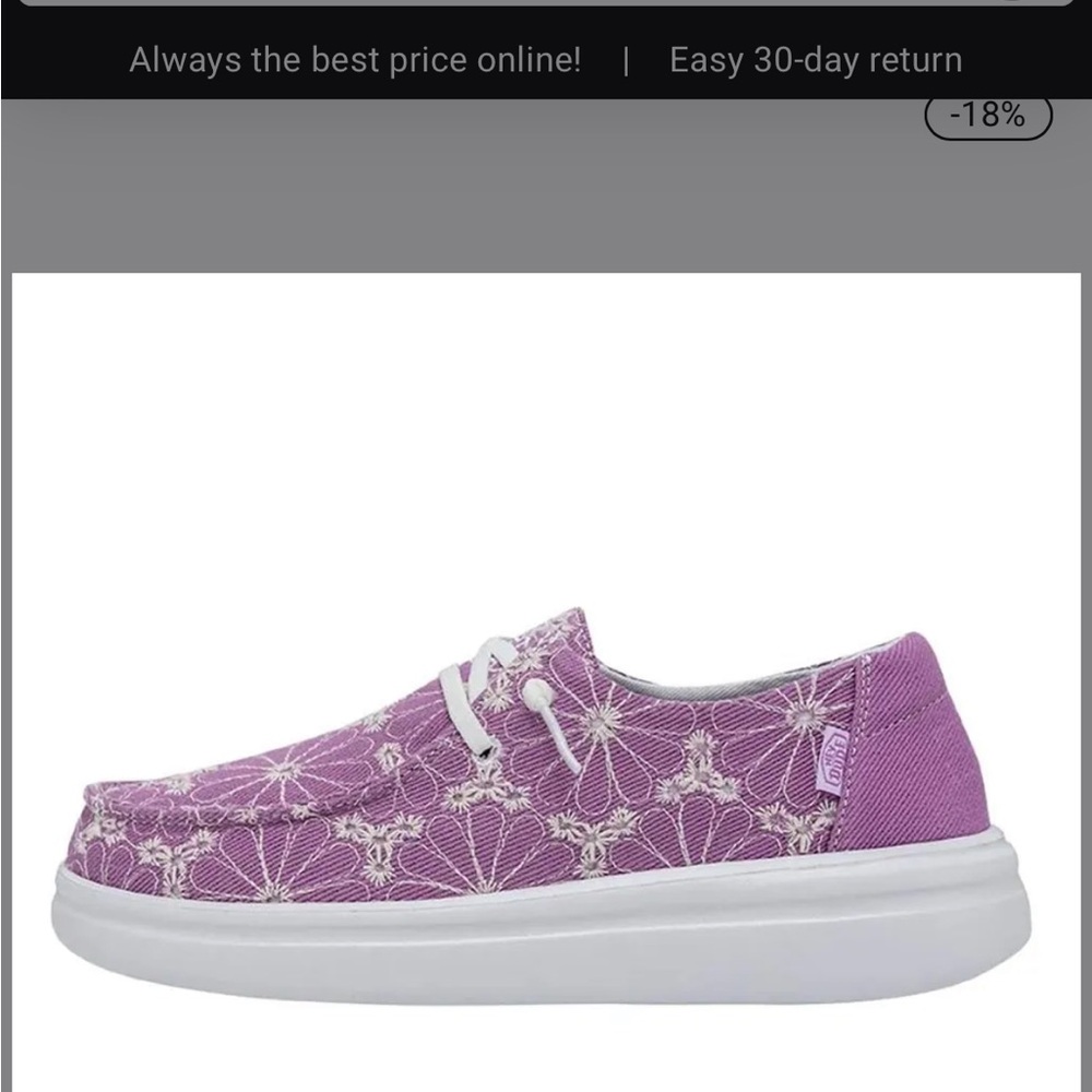 Hey Dude Lavender Floral Women’s Slip-On Moccasins